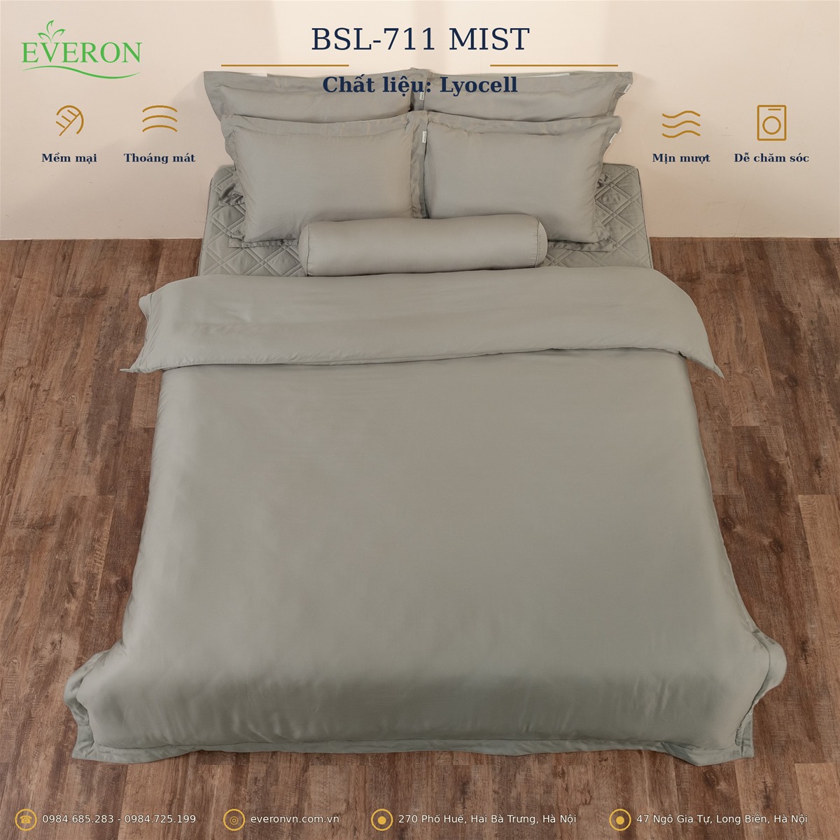 Bộ Chăn Ga Everon BSL-711 Mist