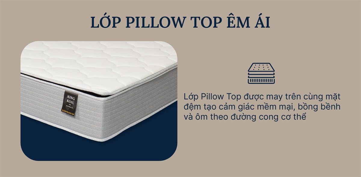 Đệm Lò Xo King koil Cloud Pillow Top