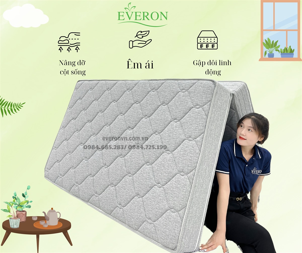 Đệm lò xo Everon Pocket Pops gập đôi