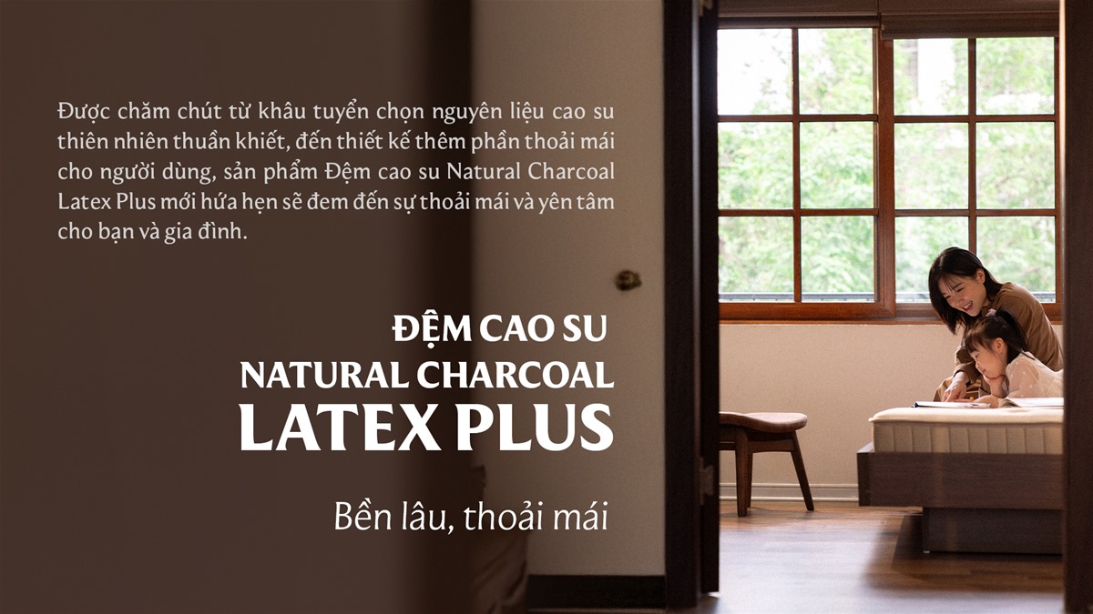 Đệm cao su Natural Charcoal Latex Plus