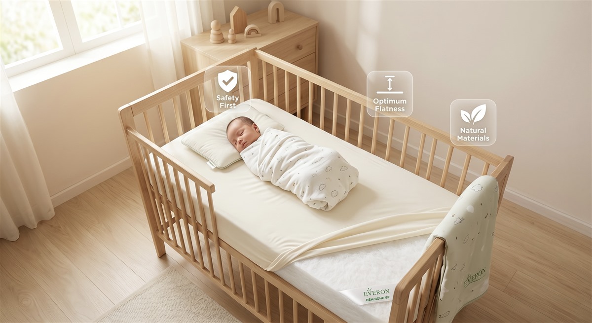 Chọn Chăn Ga Đệm An Toàn Tuyệt Đối Cho Trẻ Sơ Sinh