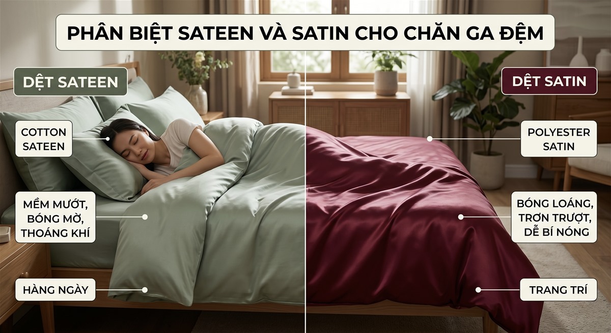 Điểm Chung Giữa Sateen Và Satin
