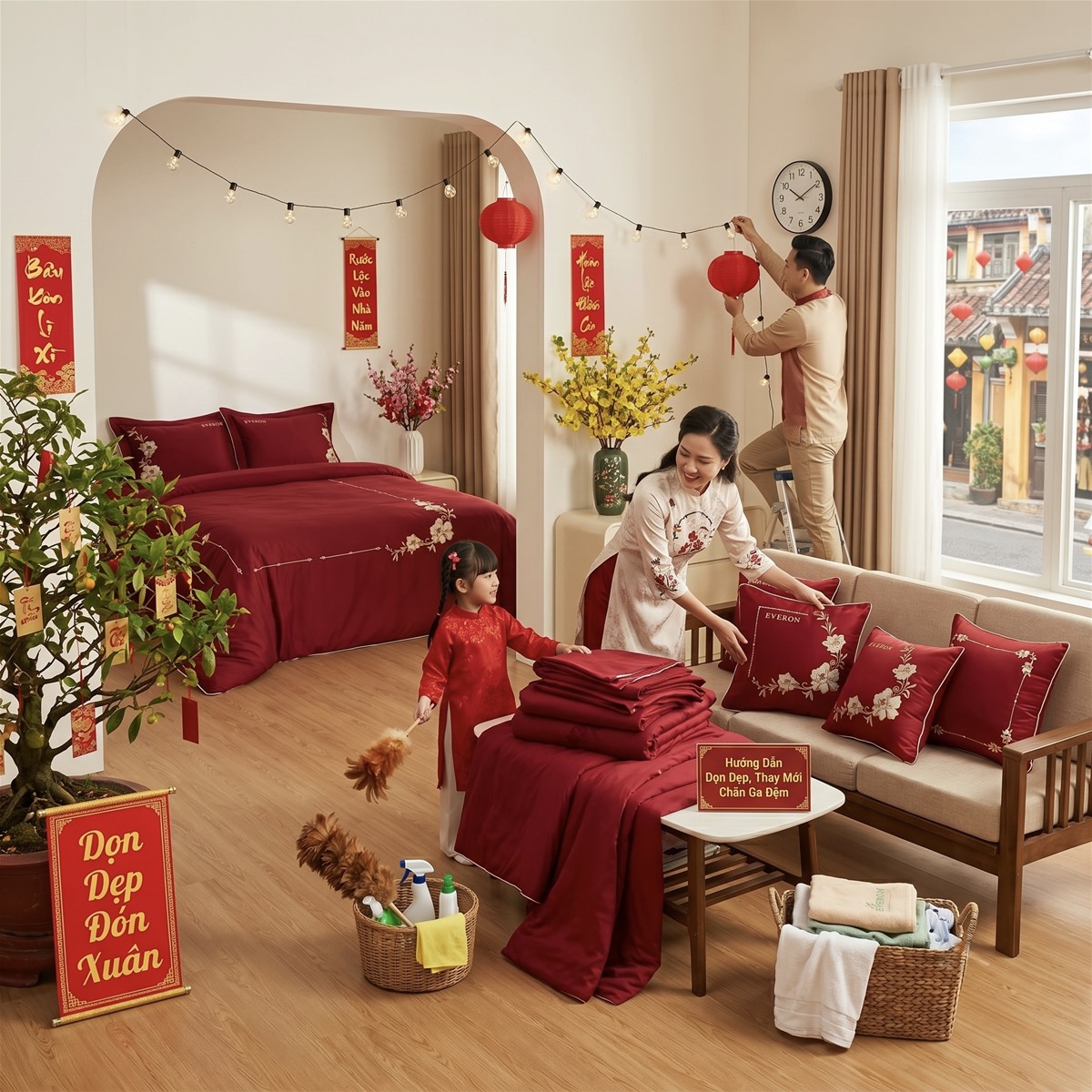 dọn dẹp phòng ngủ vào dịp cuối năm