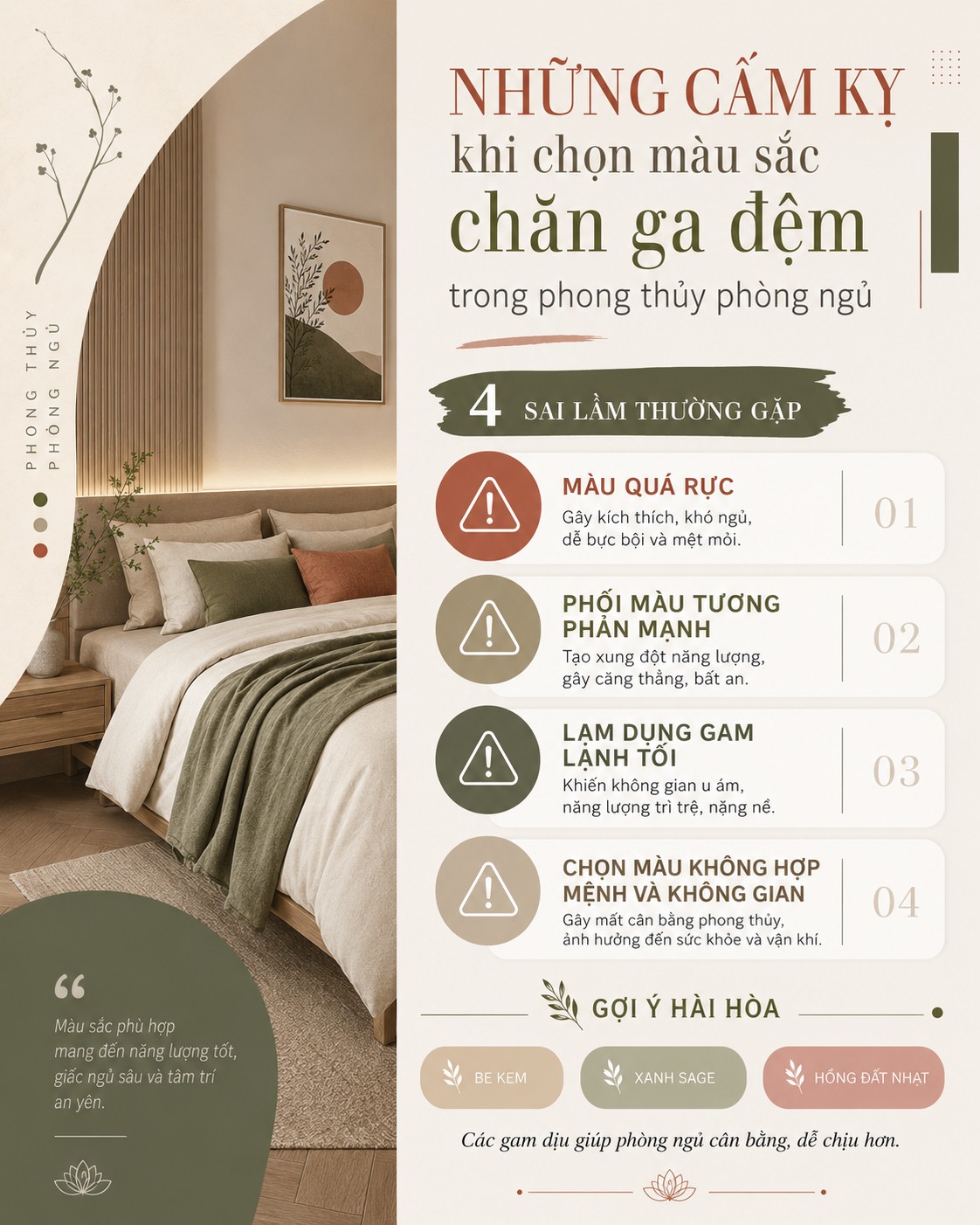 Những Cấm Kỵ Khi Chọn Màu Sắc Chăn Ga Đệm