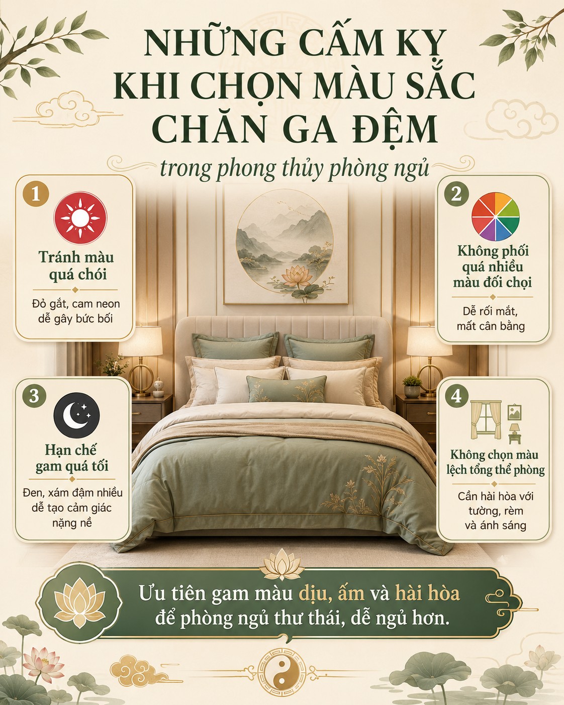 Những Cấm Kỵ Khi Chọn Màu Sắc Chăn Ga Đệm