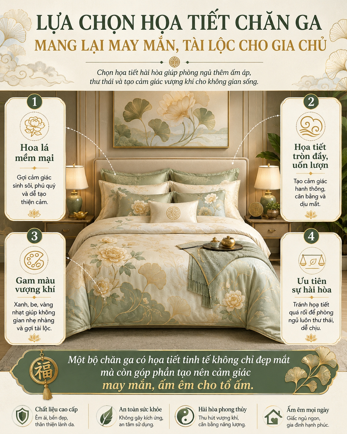 Chọn Họa Tiết Chăn Ga Mang Lại May Mắn