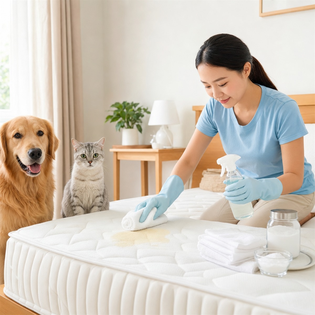 Cách Xử Lý Vết Nước Tiểu Chó Mèo Đã Khô Và Lâu Ngày