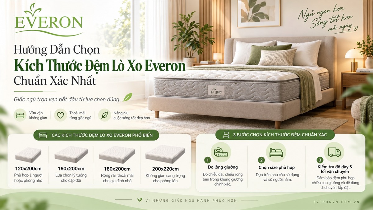 Chọn đúng kích thước đệm lò xo Everon