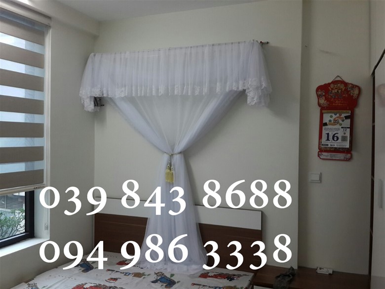 màn khung xếp gọn một lớp ren