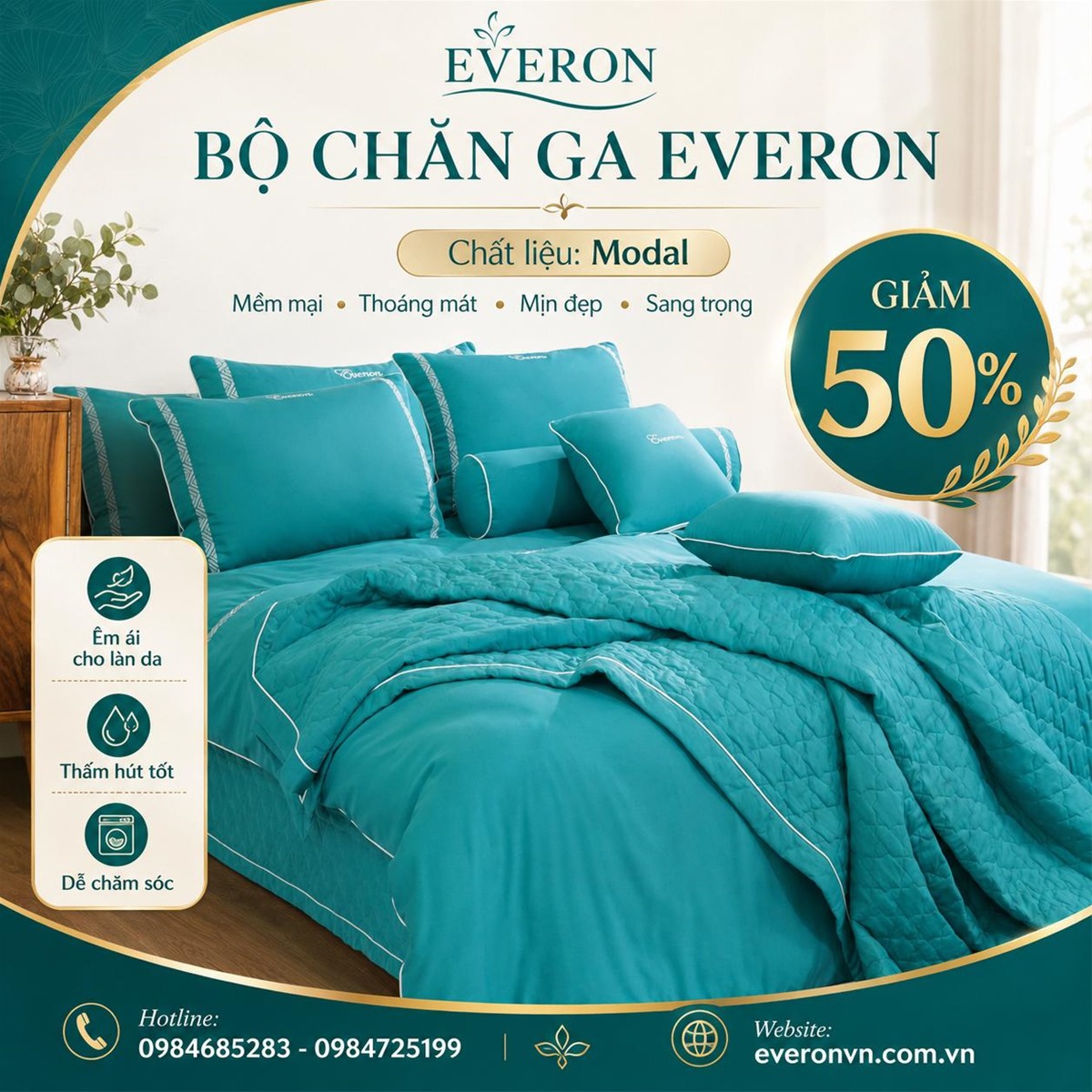 Bộ chăn ga gối Everon ESM-22015
