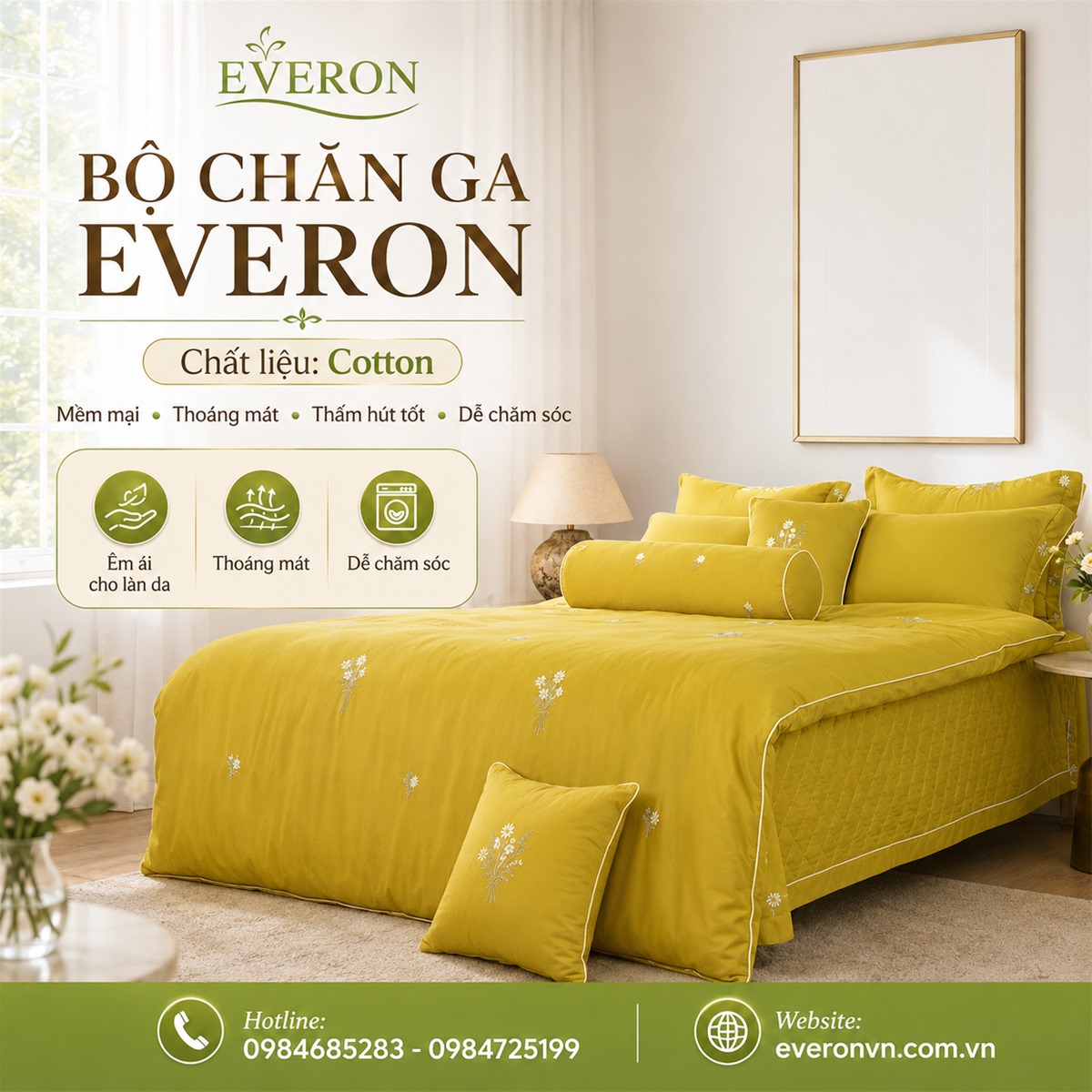 Bộ chăn ga gối Everon ESC-23002