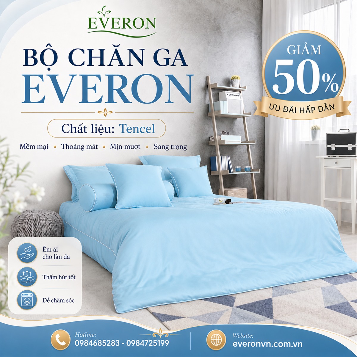 Bộ chăn ga gối Everon ESTR-23055