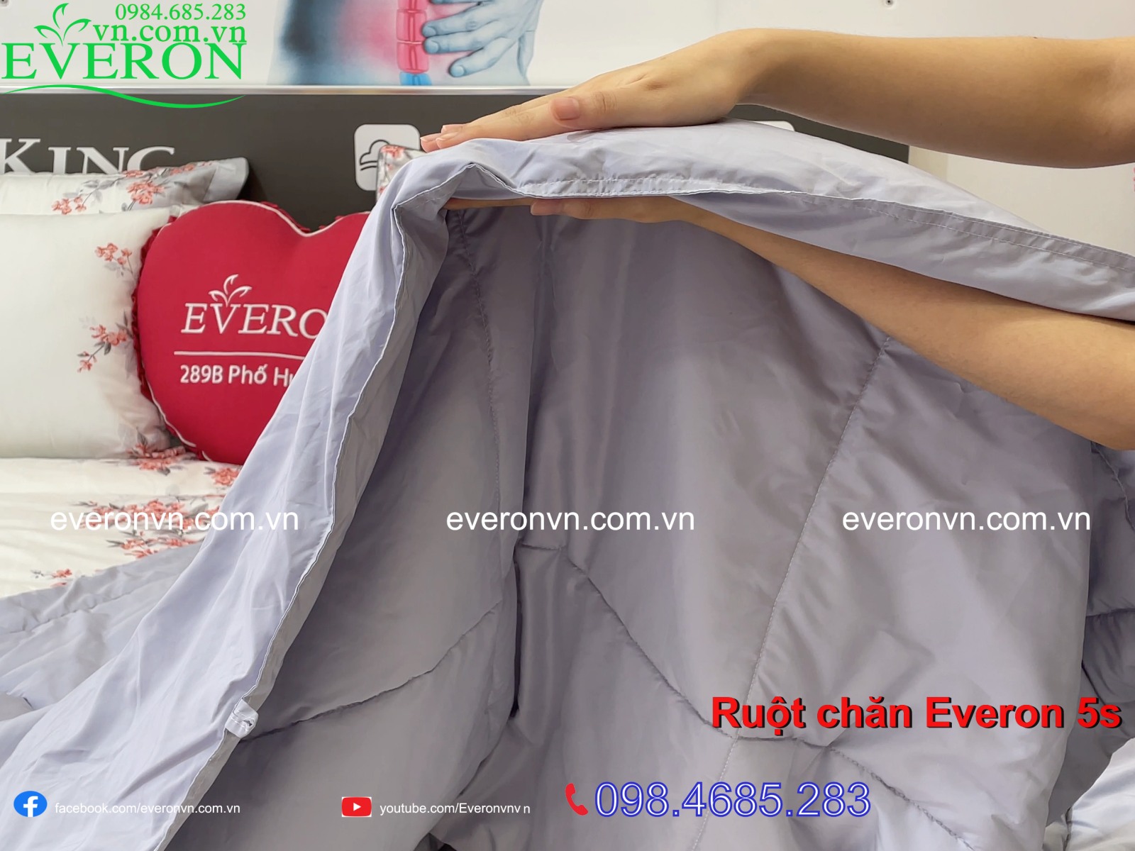 Ruột Chăn Everon 5S sử dụng chất liệu bông 100% Micro polyester