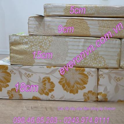 So sánh đệm bông ép Everon 15 cm và 18 cm (còn gọi 20 cm): nên mua độ dày nào?