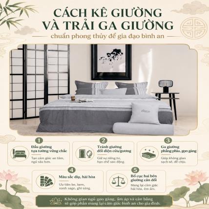 Cách Kê Giường Và Trải Ga Giường Chuẩn Phong Thủy Để Gia Đạo Bình An