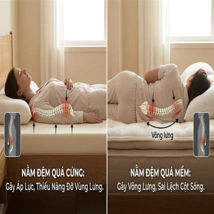 Tại Sao Đệm Quá Cứng Hoặc Quá Mềm Đều Gây Hại Cho Cột Sống?