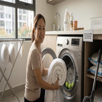 Hướng Dẫn Giặt Và Làm Phồng Ruột Chăn Bông Bị Xẹp Sau Khi Cất Trữ