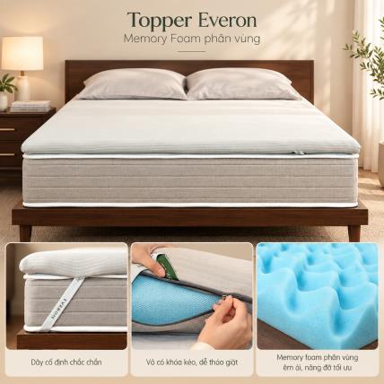 Topper Memory Foam phân vùng